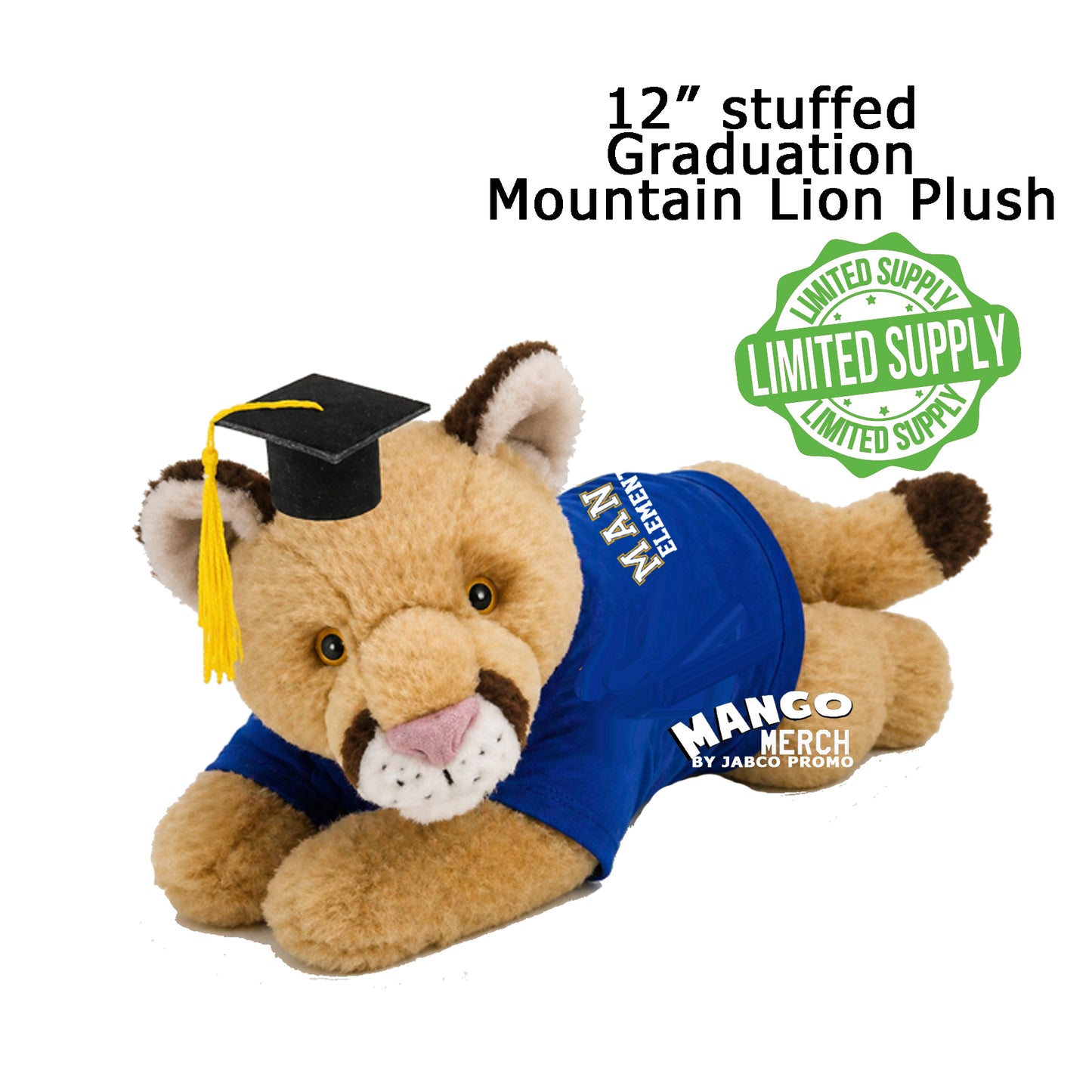 12" MOUNTAIN LION PLUSHIE (laying)