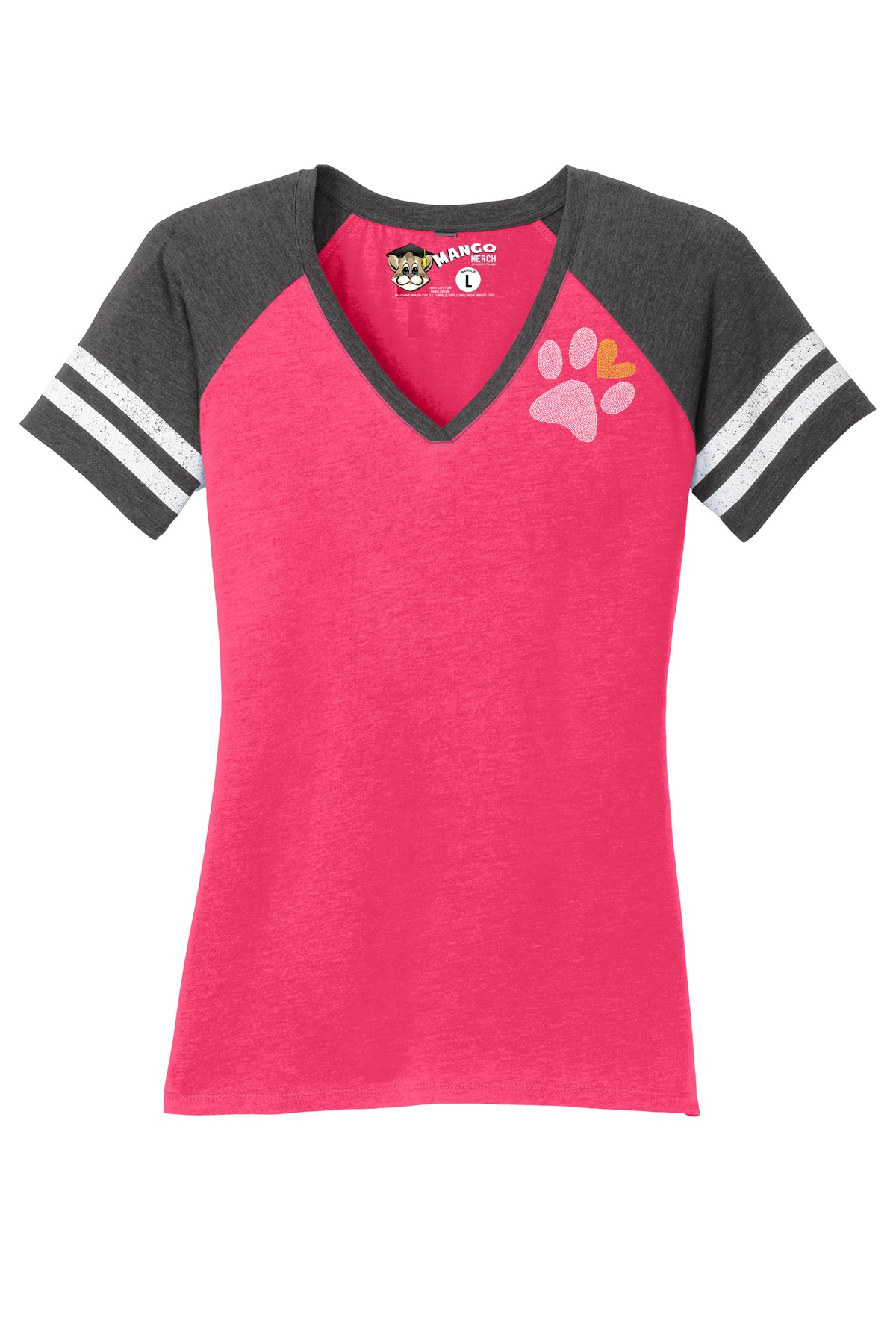 Game day Heart Paw Spangles V-tee