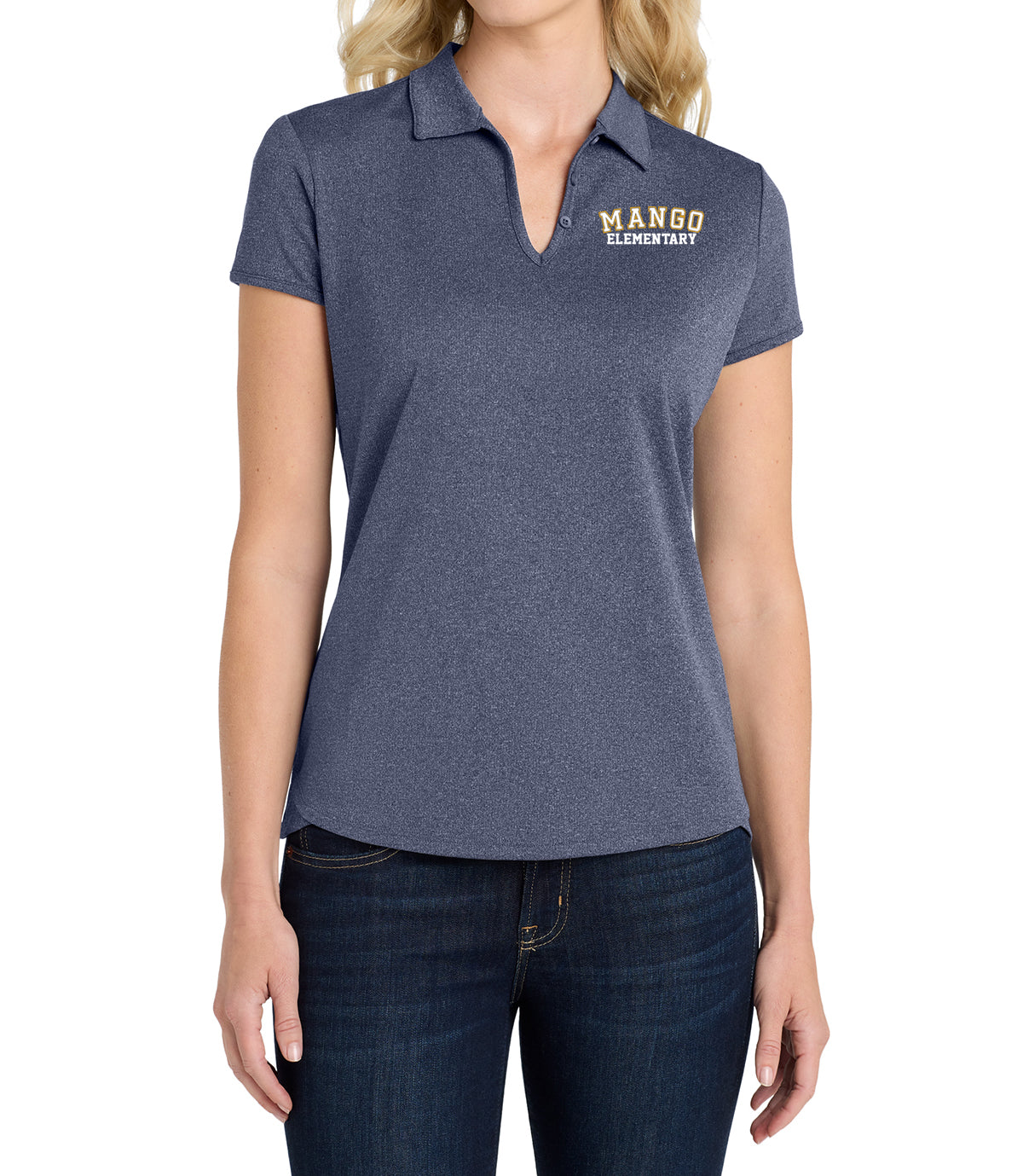 Ladies Heather Polo Navy