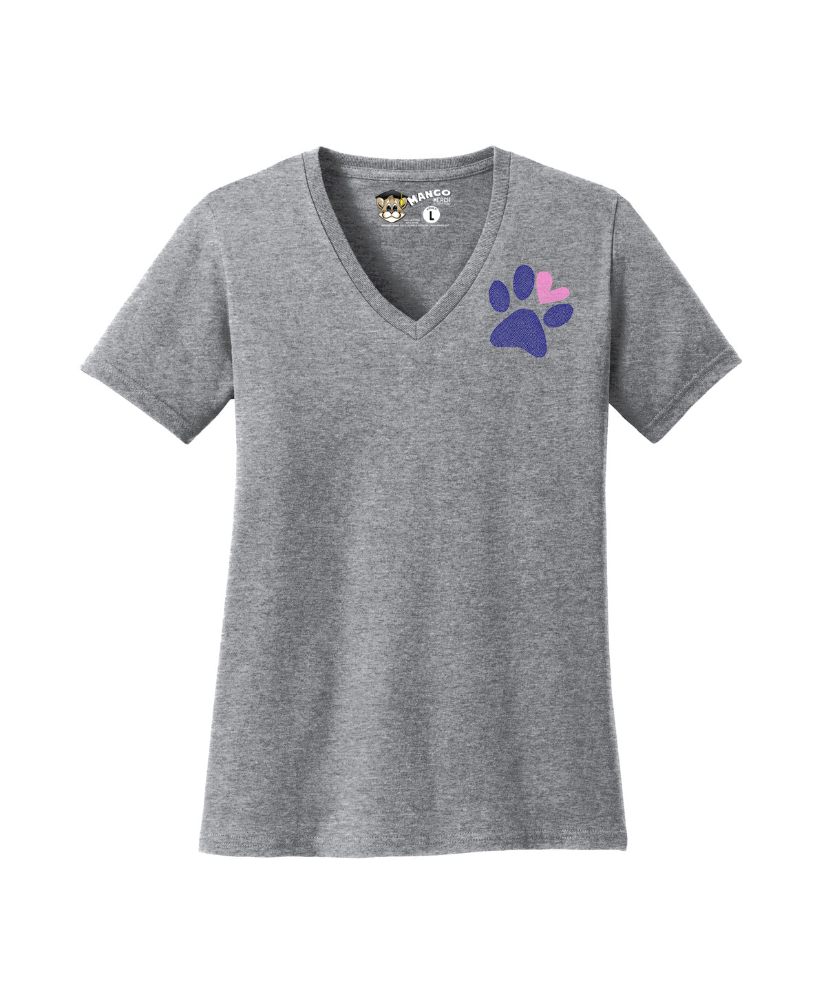 V-Neck Paw Print T-shirt (adult)