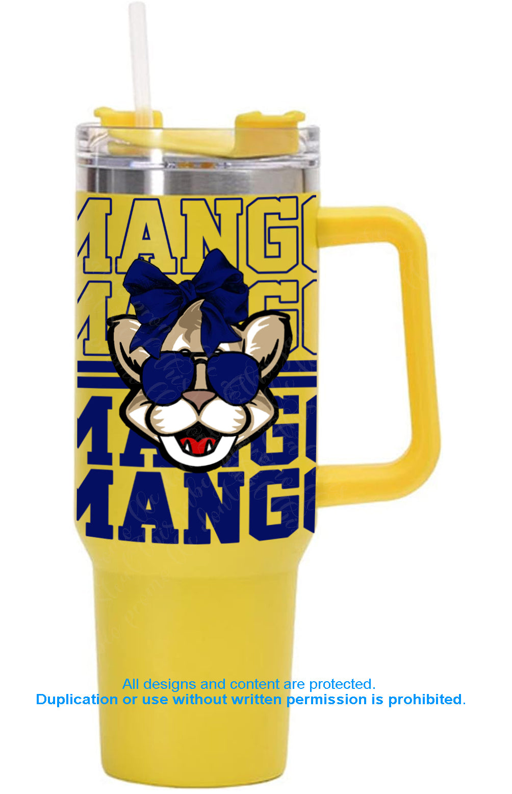 40oz Yellow Cool Cat Tumbler