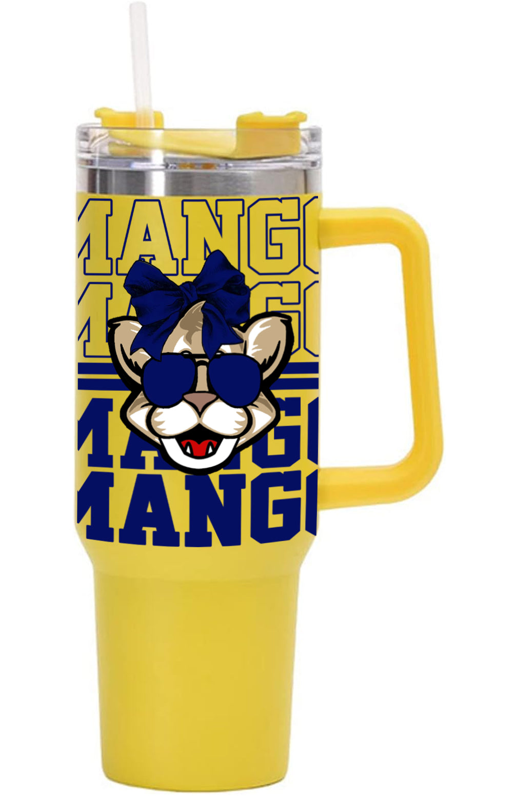 40oz Yellow Cool Cat Tumbler