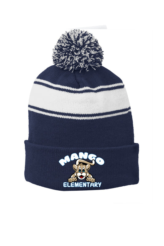 Pom Pom Beanie with Print