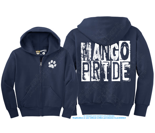 Distressed Navy Full-zip Sweater (Adult/Youth)