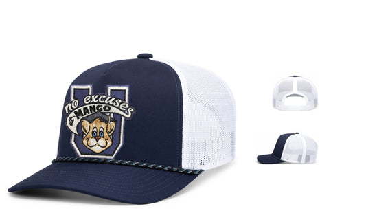 Trucker Hat! Navy/White with Patch
