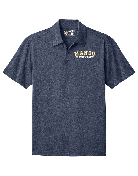 Heather Navy Polo with Left Chest Logo (Adult)