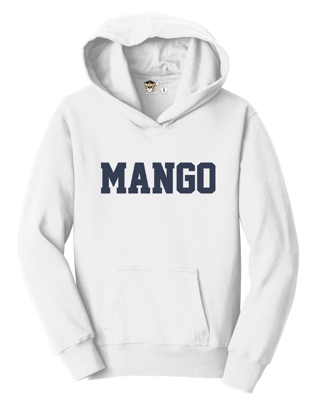 WHITE Hoodie with Mango Print
